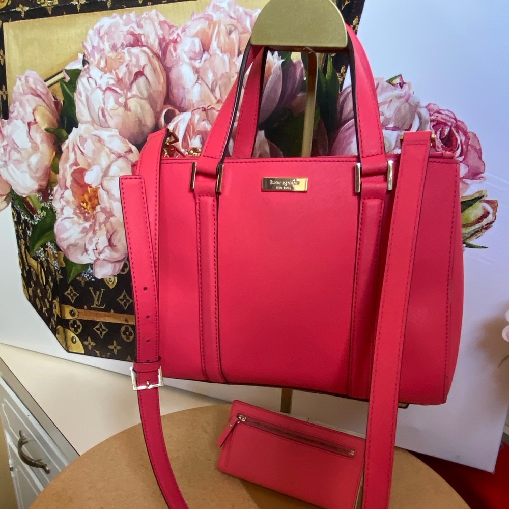 Kate Spade New York Vibrant Pink Satchel and Wallet Set